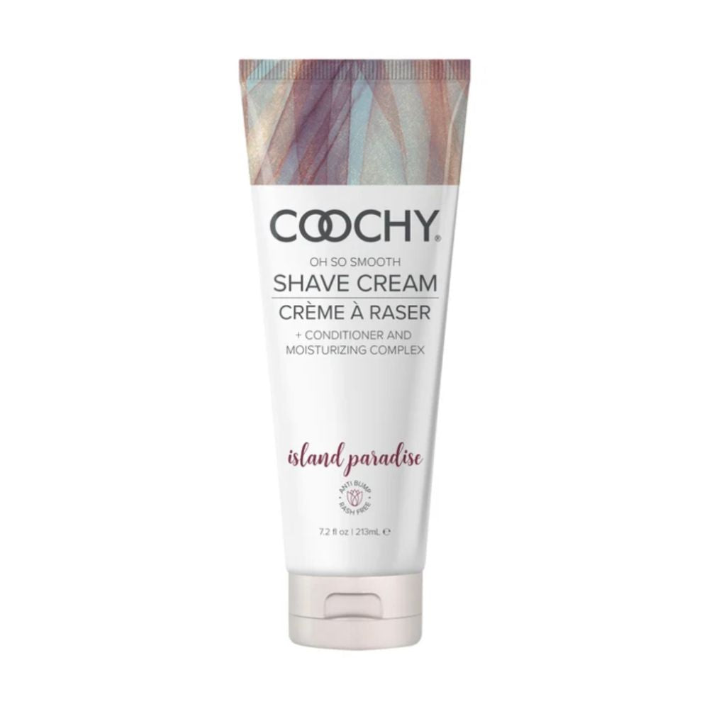 Coochy Island Paradise shave cream 7.2oz by Touch the Whisper, moisturizing and soothing