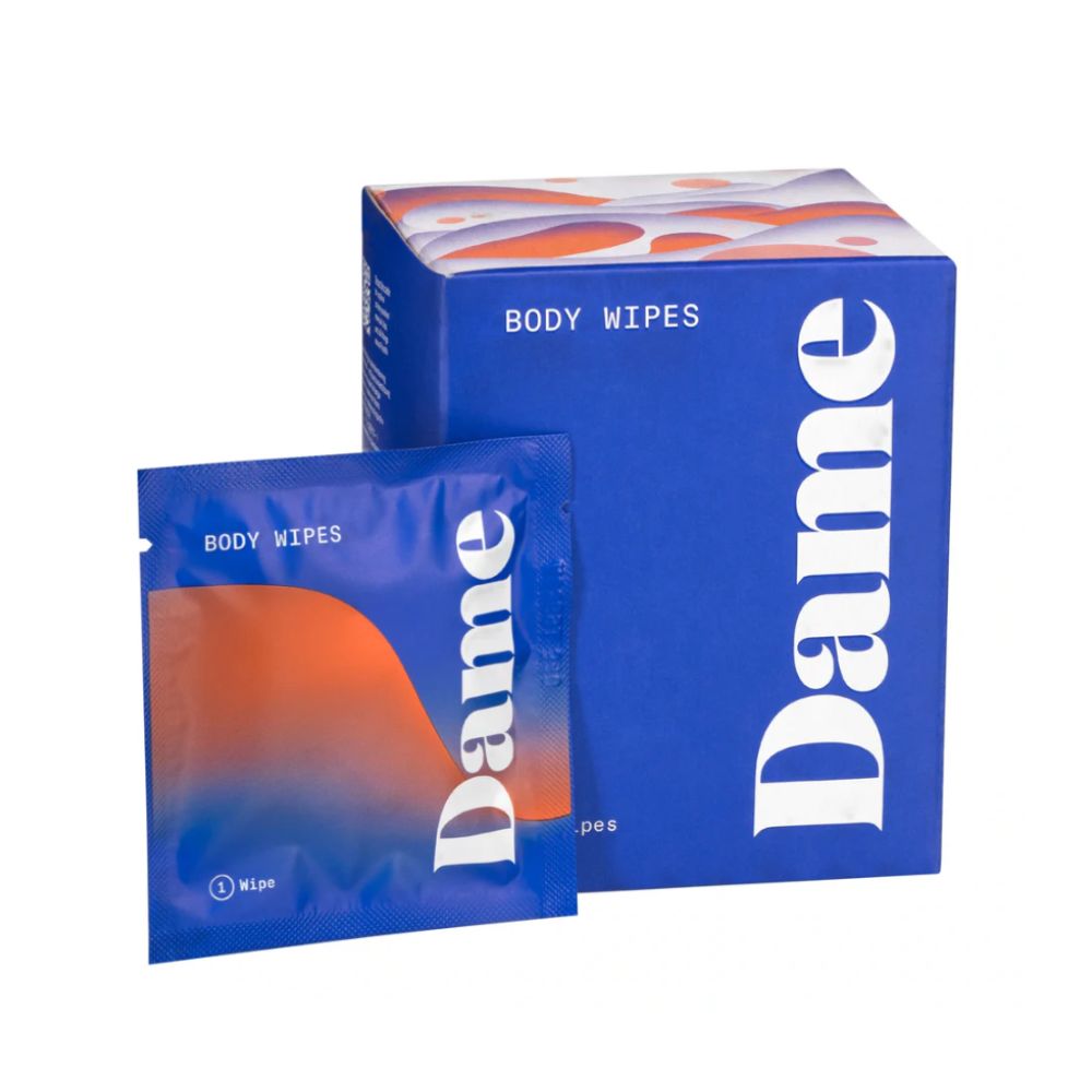 Body Wipes 15-pack by Dame, individually wrapped, travel-friendly intimate hygiene wipes