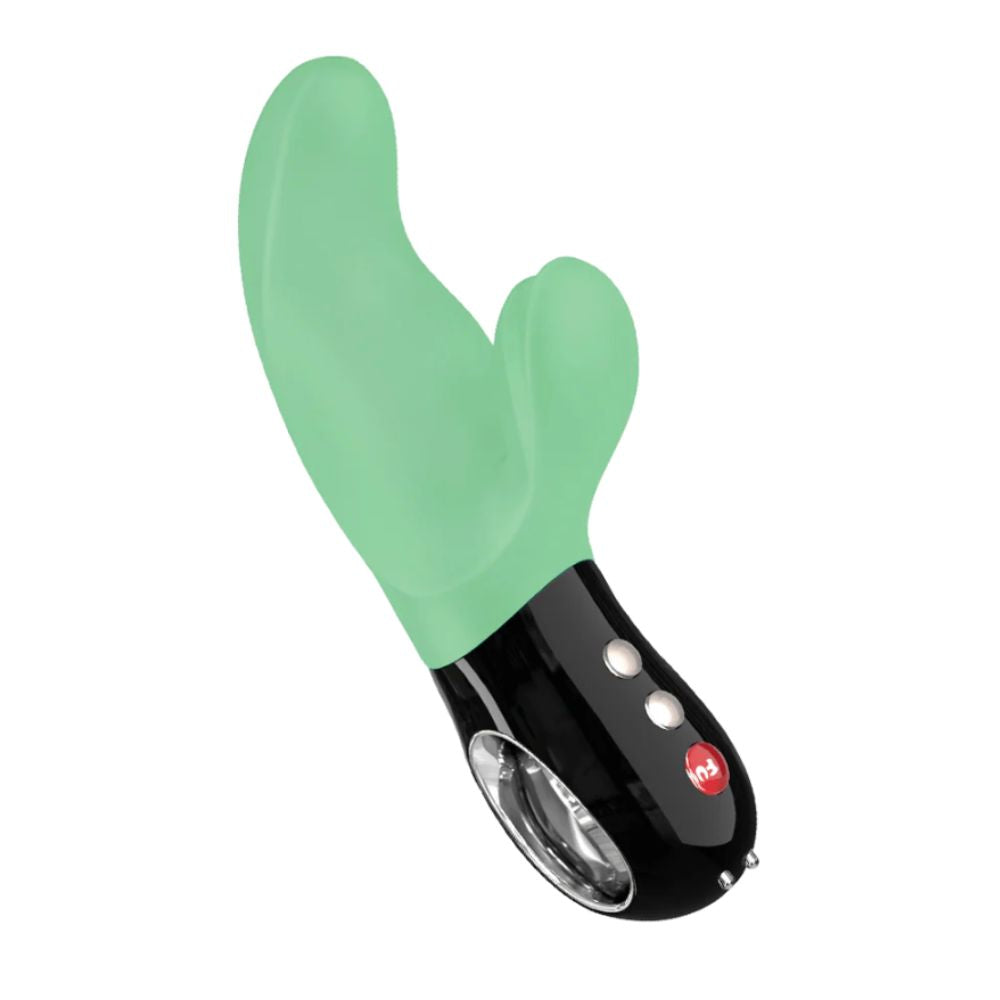 Miss Bi dual-stimulation vibrator by Fun Factory in mint green, ergonomic design for G-spot and clitoral stimulation