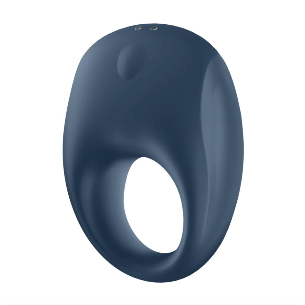 Blue vibrating cock ring by Satisfyer, silicone, delay-enhancing, waterproof