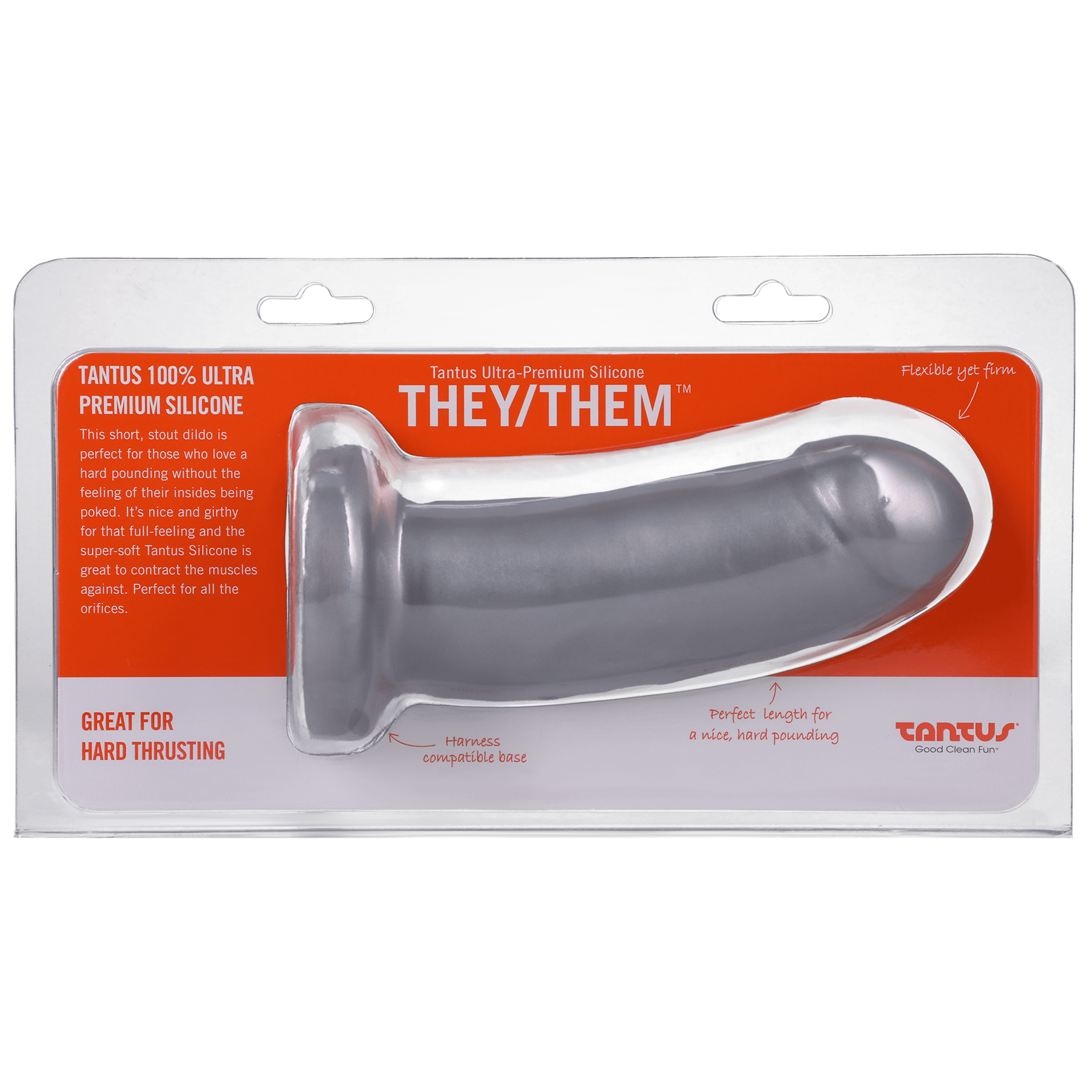 They/Them  Super Soft Silicone Dildo Silver