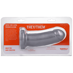 They/Them  Super Soft Silicone Dildo Silver