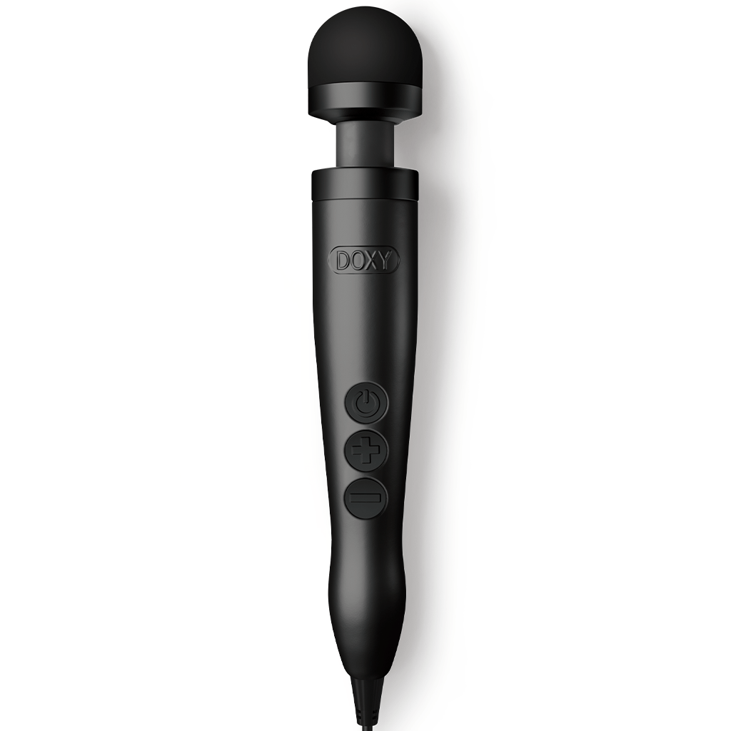 DOXY Die Cast 3 matte black wand vibrator, powerful, compact, luxury finish