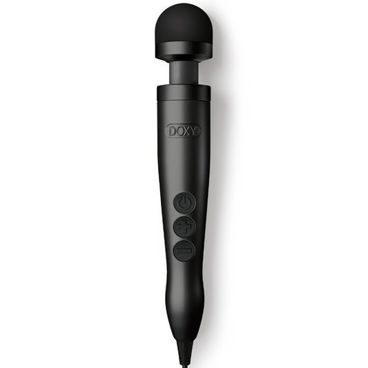 DOXY Die Cast 3 matte black wand vibrator, powerful, compact, luxury finish