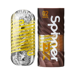 TENGA SPINNER DX 02 BUMPS, rotating male masturbator, textured bumps, thicker elastomer, reusable with drying stand