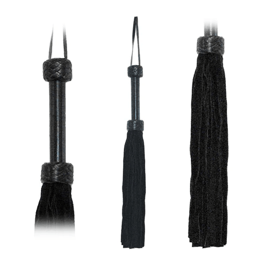 Flogger Black Suede Tails 18in