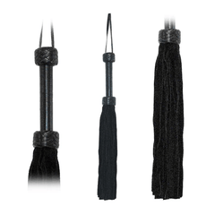 Flogger Black Suede Tails 18in