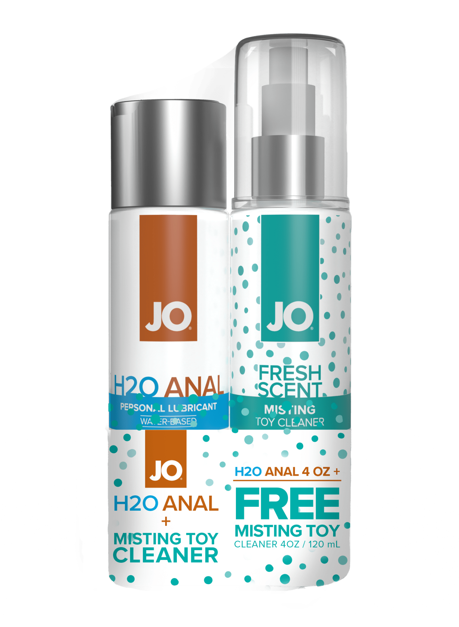JO H2O Anal Original Lubricant 4oz + GWP JO Misting Toy Cleaner 4oz