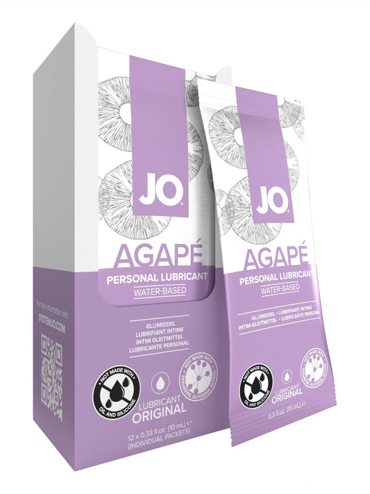 JO Agape Lubricant Foil Display Box 12 x 10mL by JO Lubricants, premium design, discreet shipping