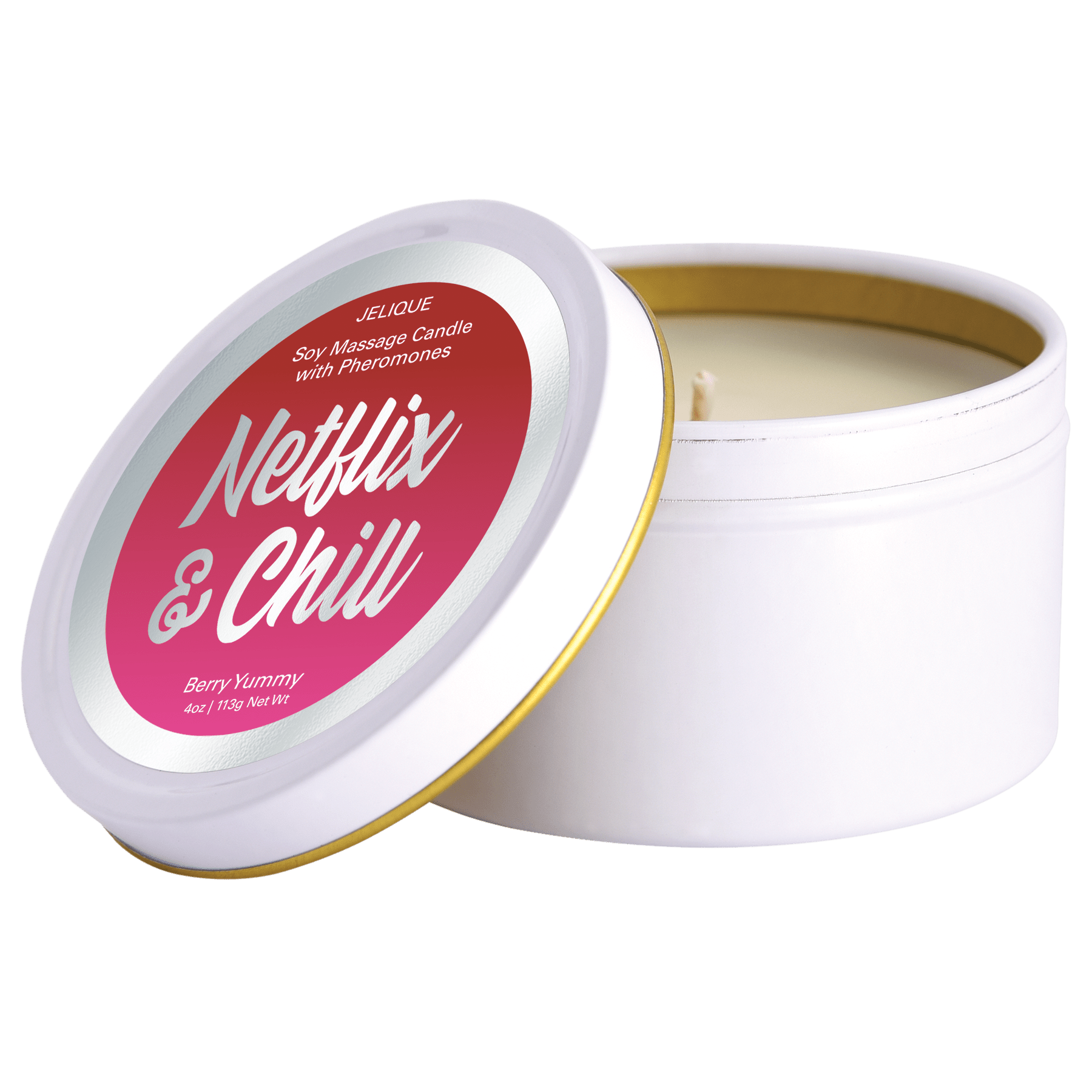 MOOD CANDLES Netflix & Chill - Pheromone Massage Candle Berry Yummy 4oz | 113g