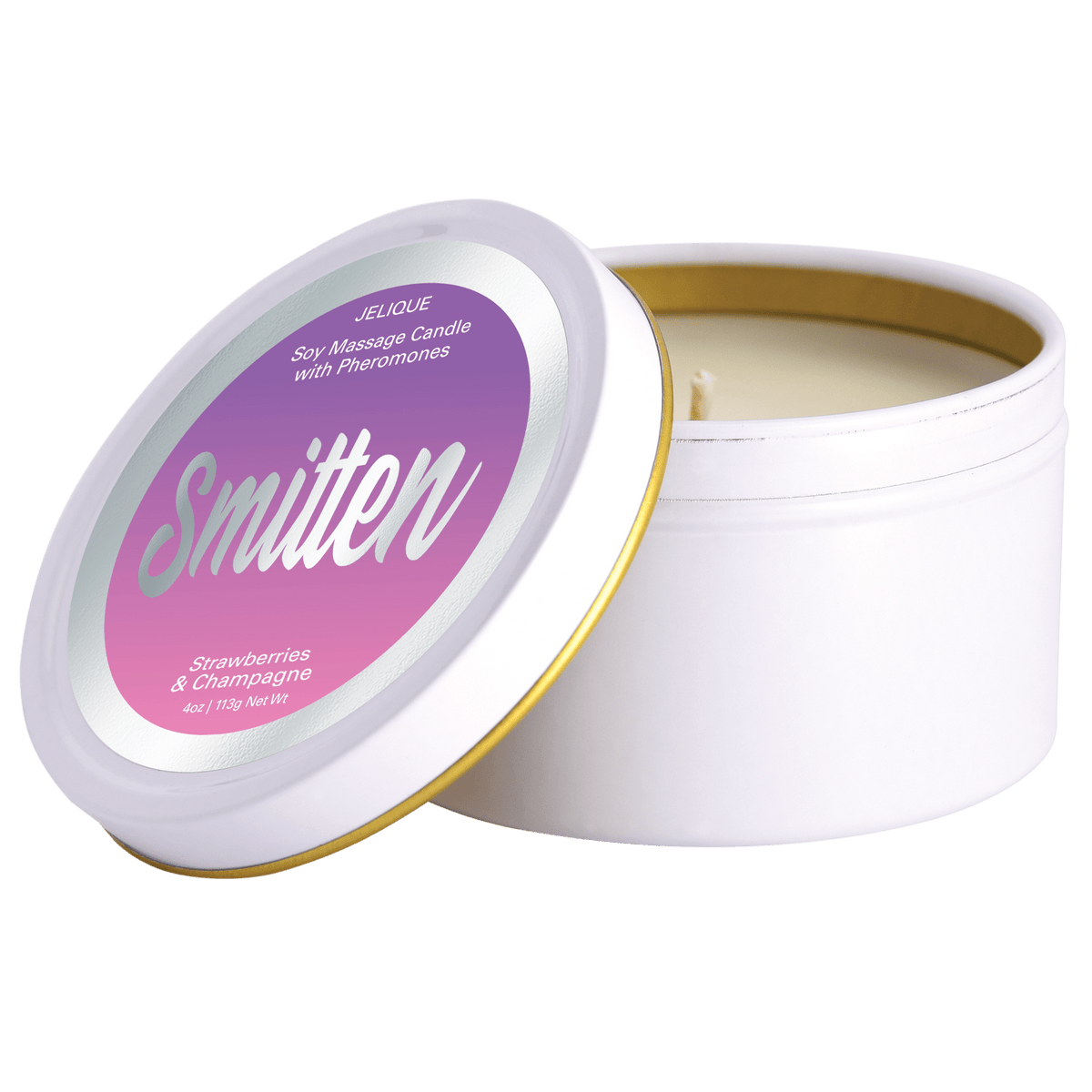 MOOD CANDLES Pheromone Soy Massage Candles Strawberry & Champagne 4oz | 113g