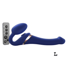 MULTI ORGASM BENDABLE STRAP-ON - L - NIGHT BLUE