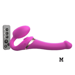 MULTI ORGASM BENDABLE STRAP-ON - M - FUCHSIA