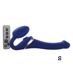 MULTI ORGASM BENDABLE STRAP-ON - S - NIGHT BLUE