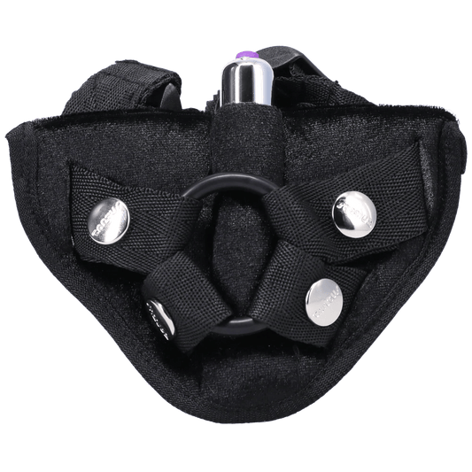 TS8693 - Tantus Velvet Vibrating Harness Onyx