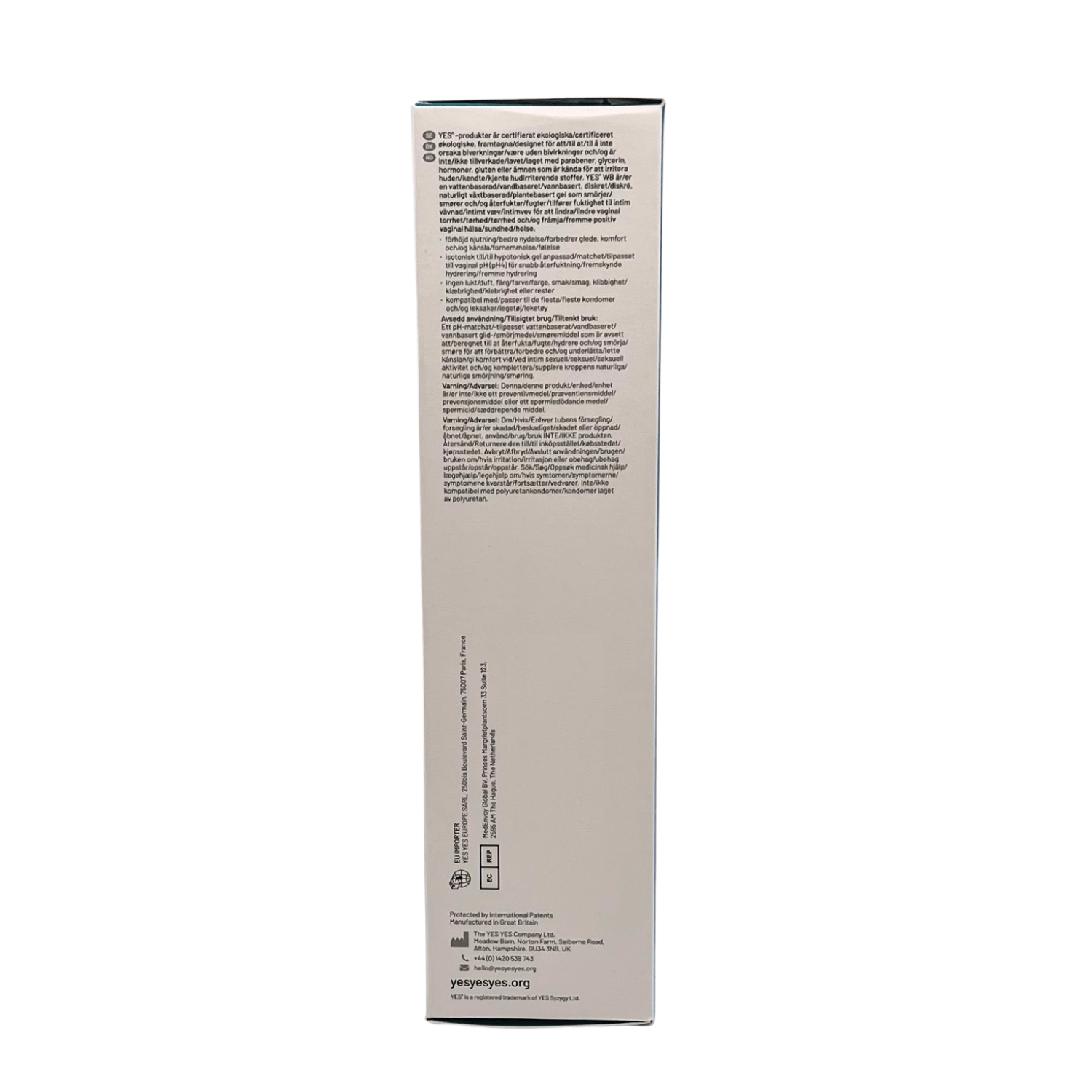 YES WB Water Based Organic Lubricant 150ml